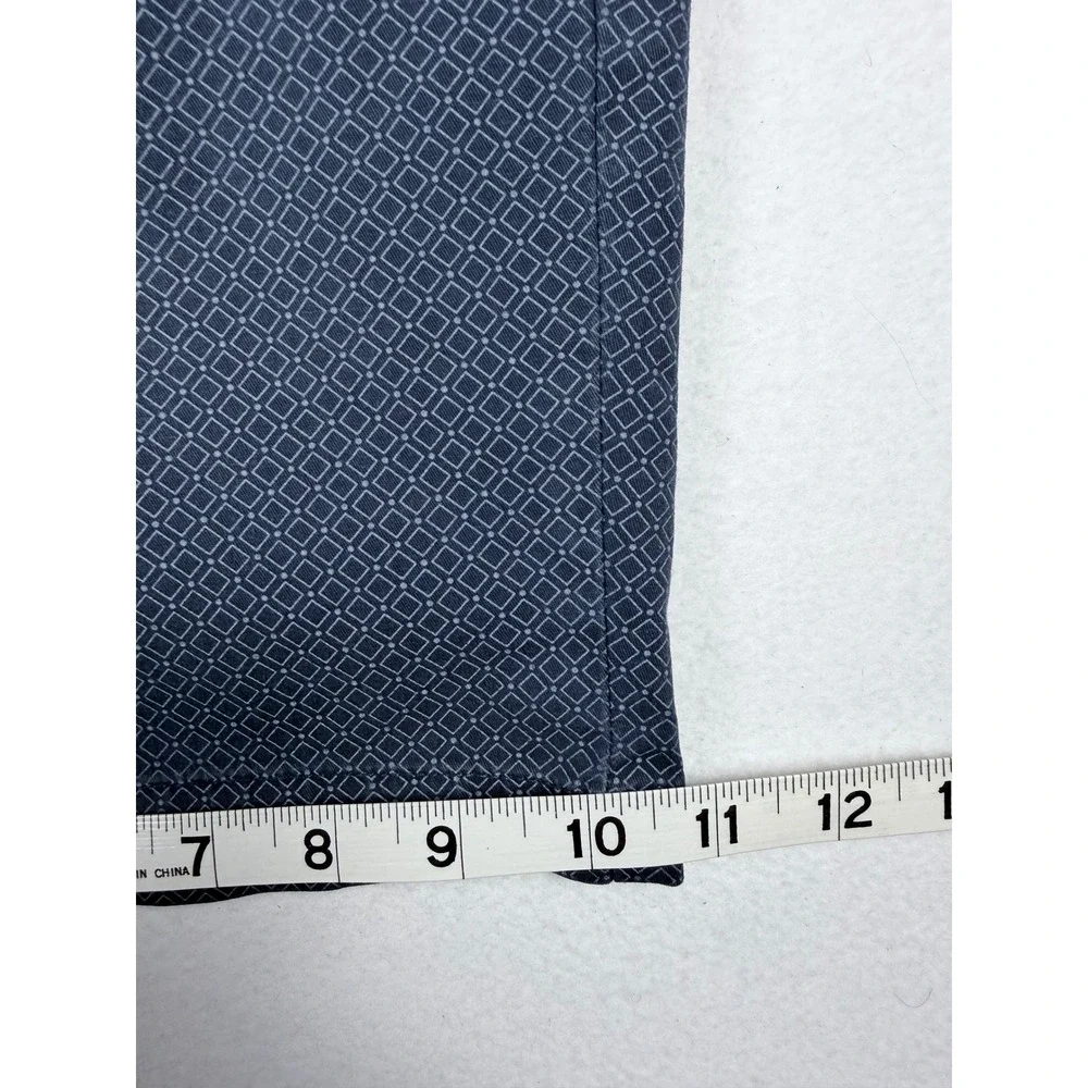 Ben Sherman Mens 36 Navy Blue Geometric Diamond Print Stretch Shorts Regular Fit